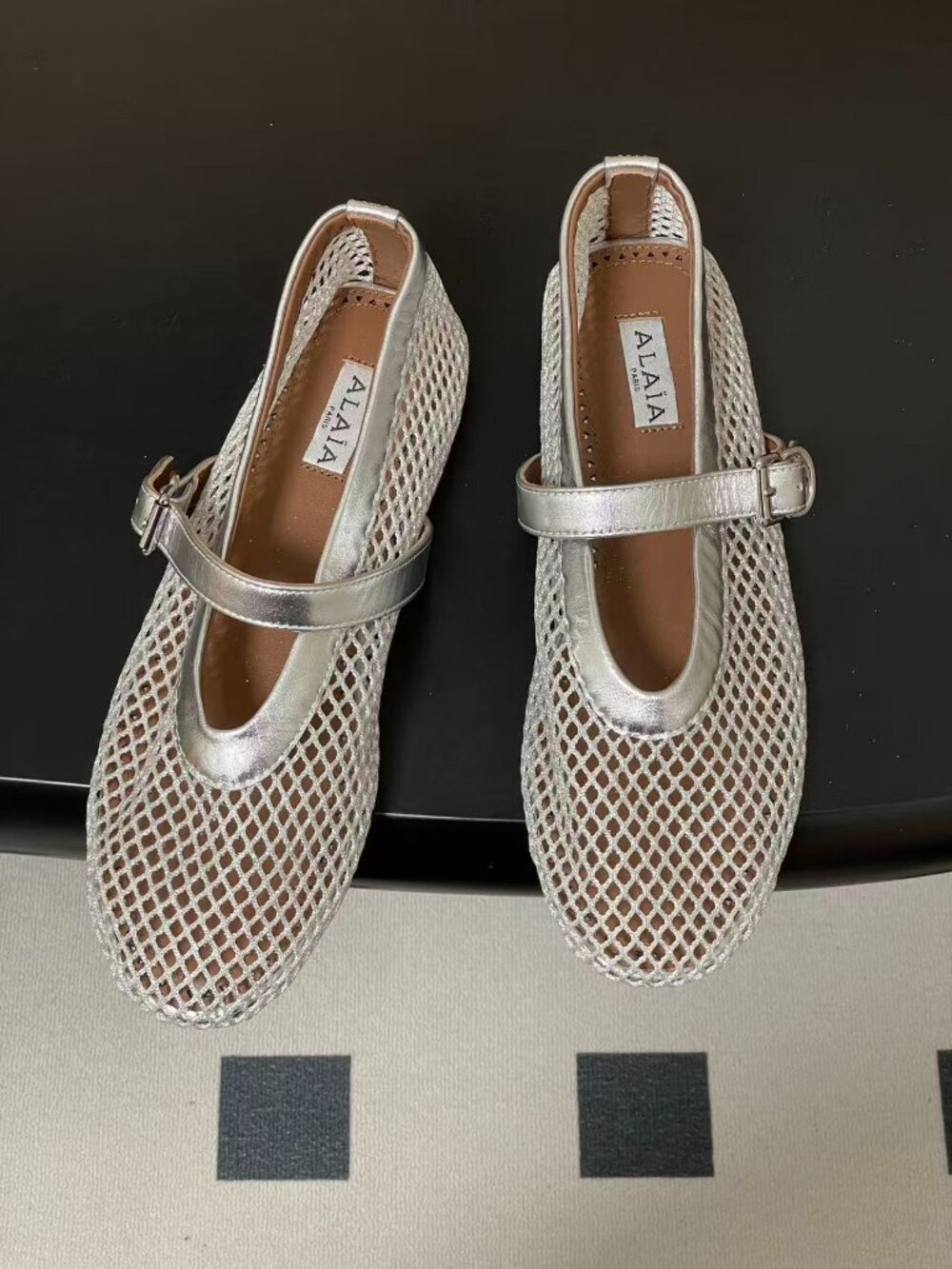 Alaia Runway Style Flat Ballet Flats - Picture 2 of 6
